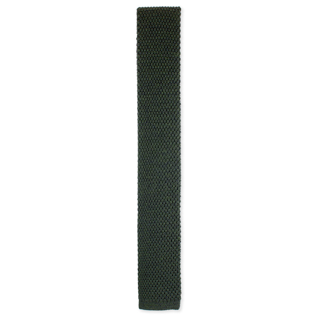 Zigzag Silk Knit Tie - Green | Shibumi Firenze