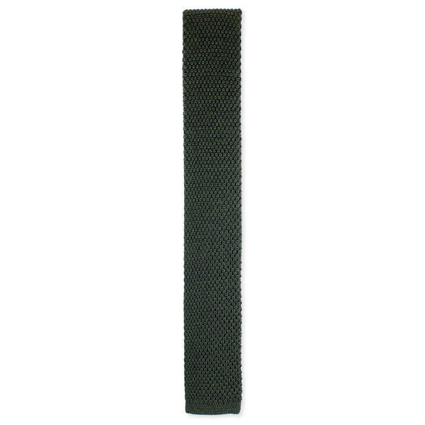 Brunswick green knit wool tie made in Como, Italy