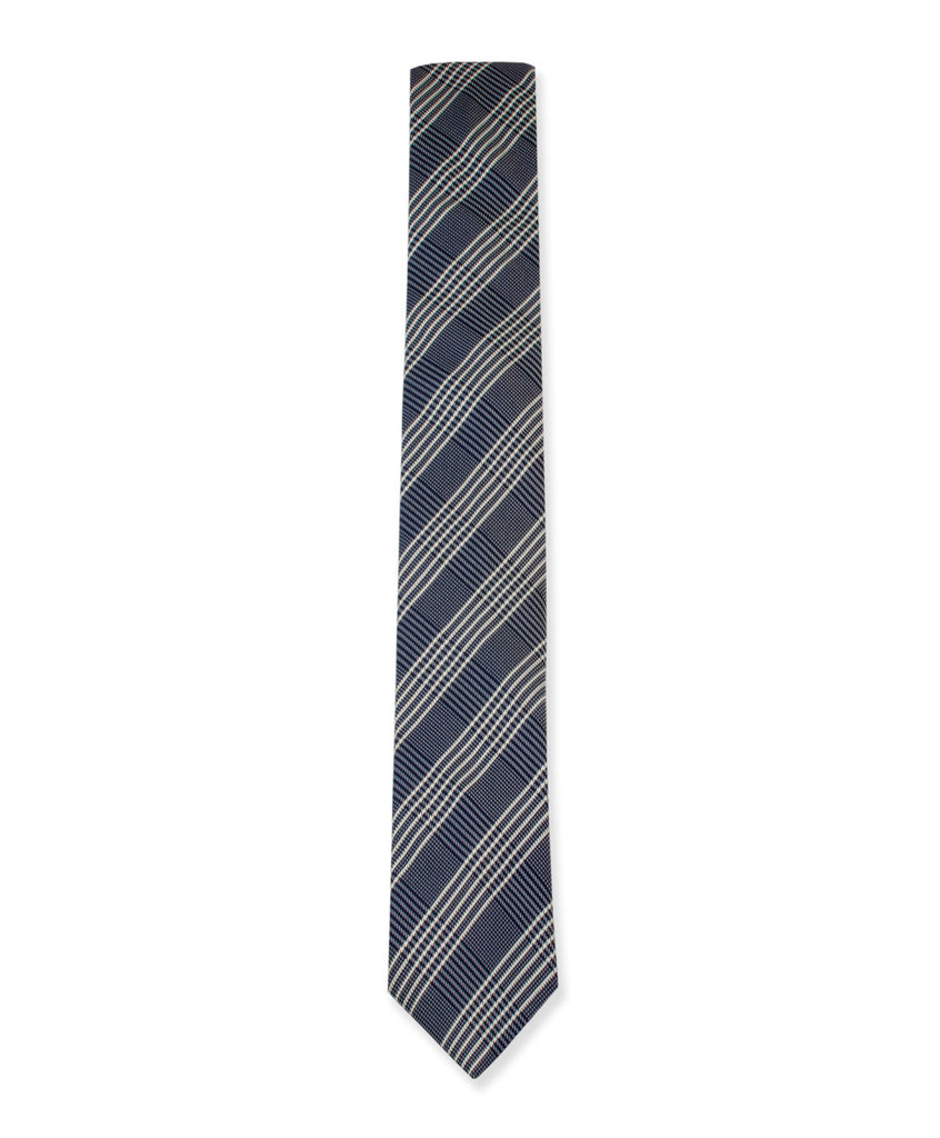 Navy Glen Plaid Tie - Ezra Paul Clothing